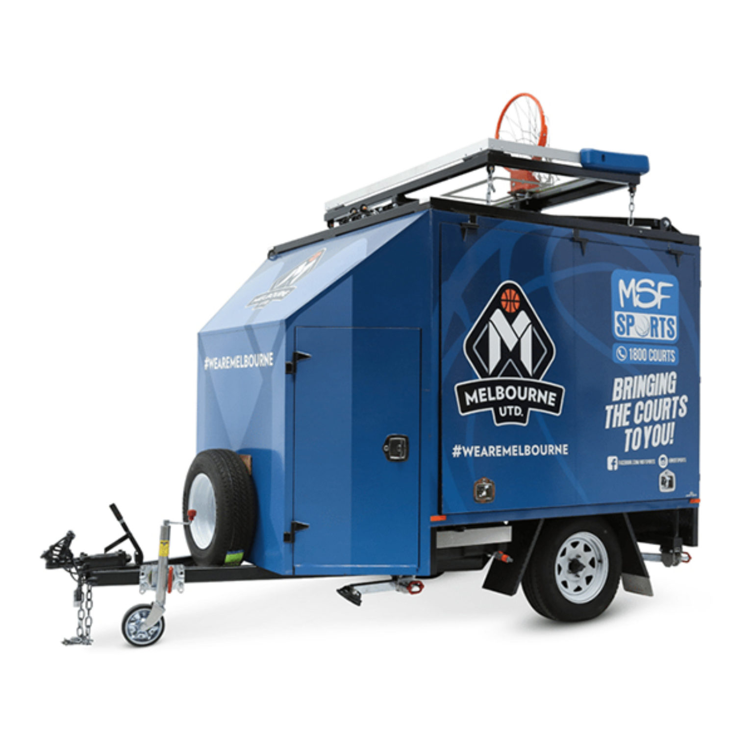 MSF Basketball Hoop Trailer Melbourne United Portable Hoop Hire