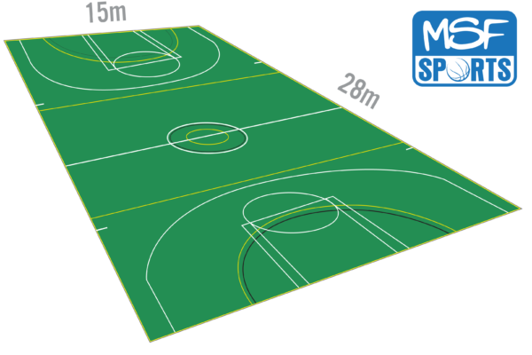 MSF-Sports-green-court-15x28m-420sqm MSF Multi Sports BBAL FUTSAL NETBALL 15x28m 420sqm