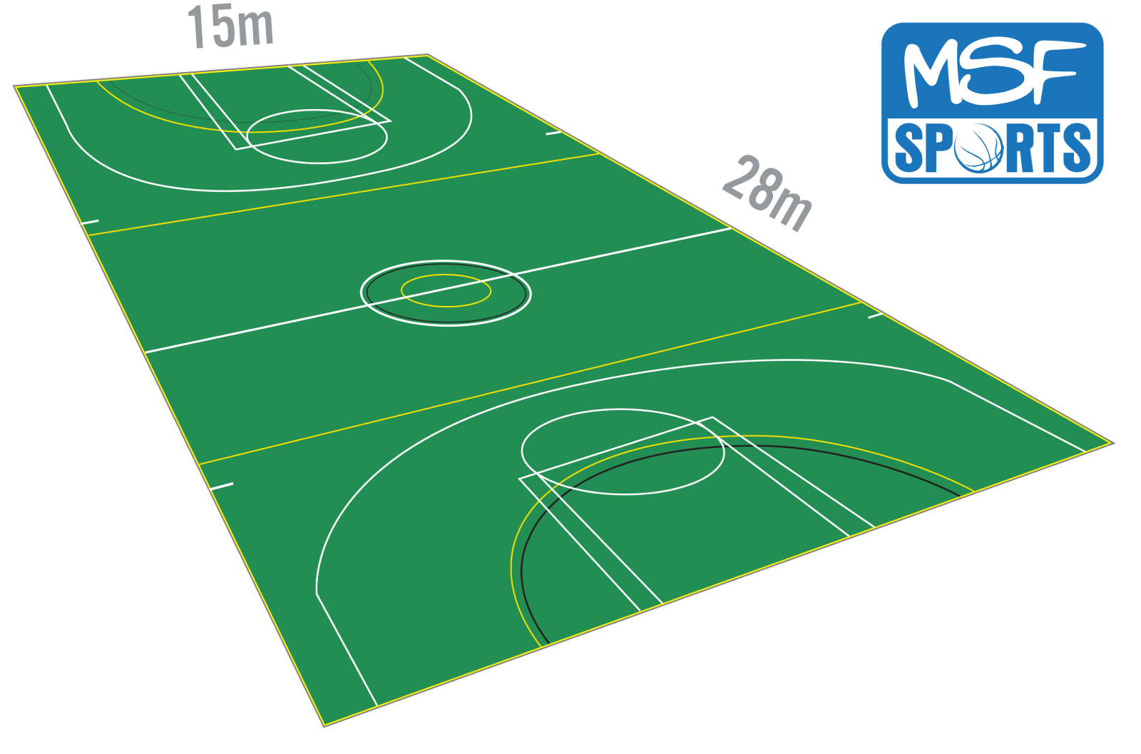 Multi Sports Court Hire - Green - Basketball, Netball, Futsal, Soccer Court - Portable - Australia-wide