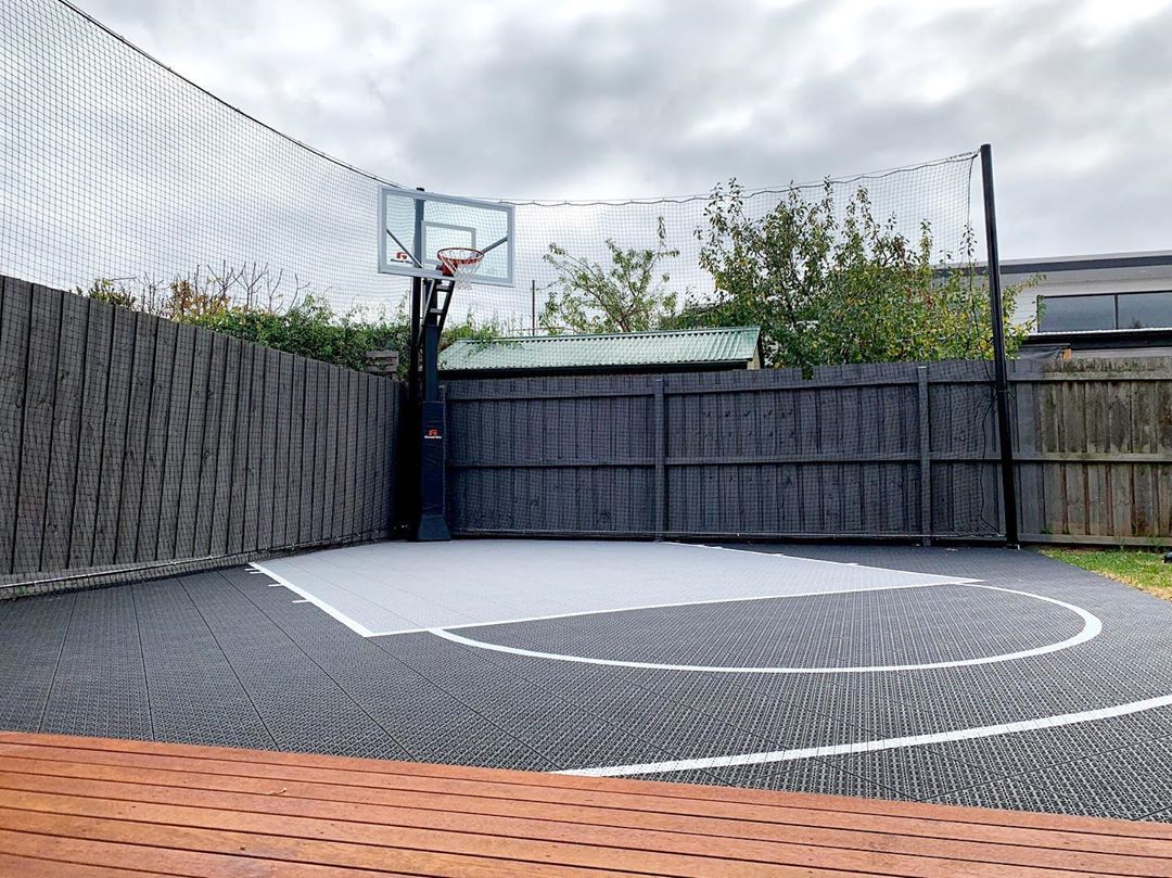 We could probably fit a mini-court like this in one of the corners of  Cahd's back yard right? h…