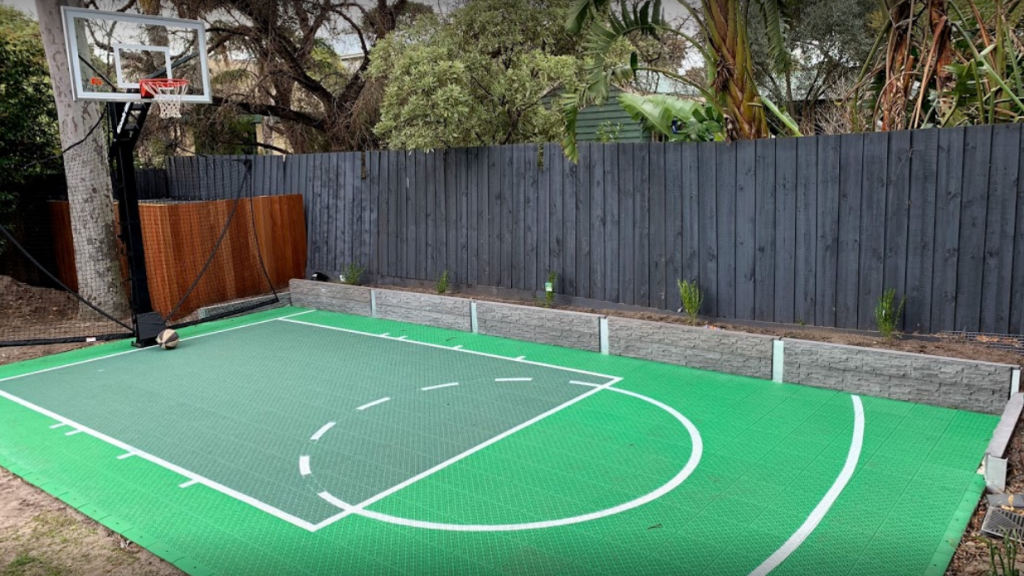 green synthetic backyard basketball court installation australia msf sports