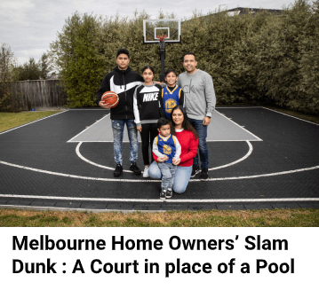 Melbourne Home Owners' Slam Dunk : A Basketball Court in place of a Pool (Domain.com.au)