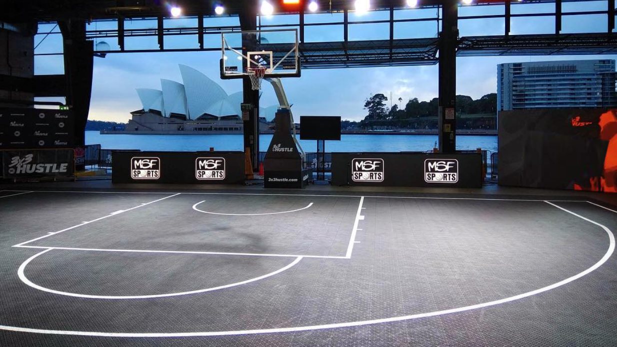 Half Court Basketball Court Package 3X3 PRO - 15x10 GO PRO by MSF Sports