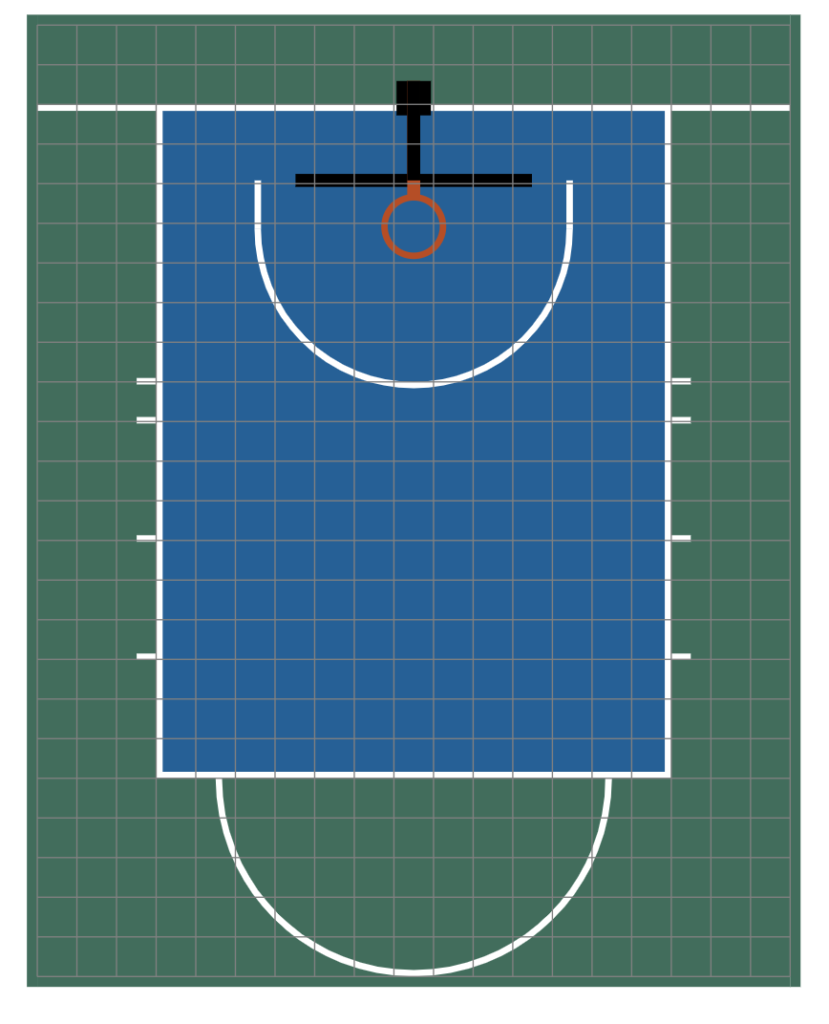 Home Basketball Court Design Green Blue