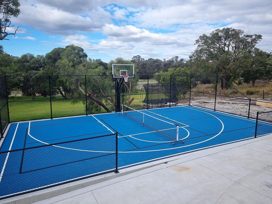 Home Pickleball and Basketball Multi Sports Court using MSF PRO flooring.